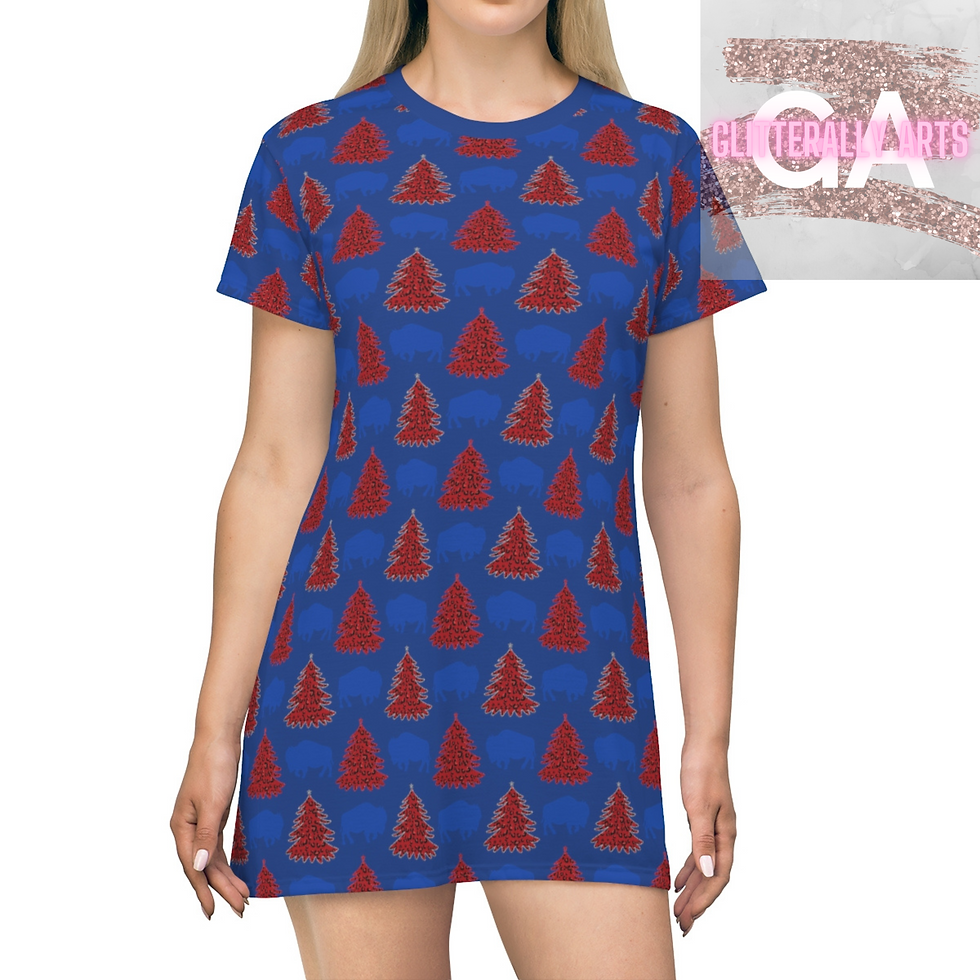 Buffalo Christmas || Buffalo New York || AOP T-Shirt Dress