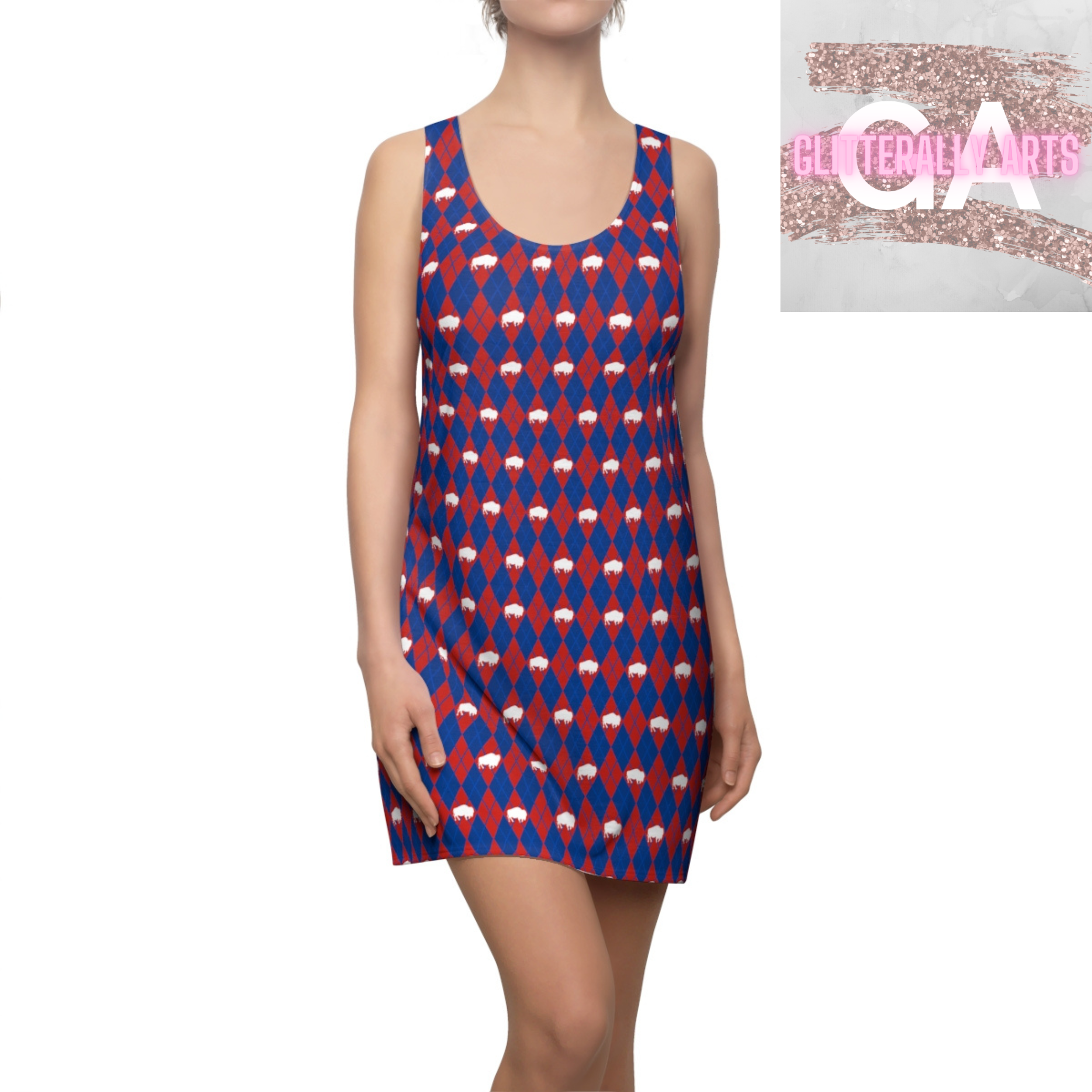 Buffalo Argyle || Buffalo NY || Women's Cut & Sew Racerback Dress