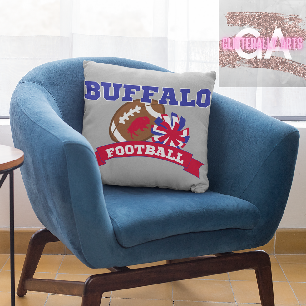 Buffalo Football Pillow || Football Decor || Spun Polyester Square Pillow