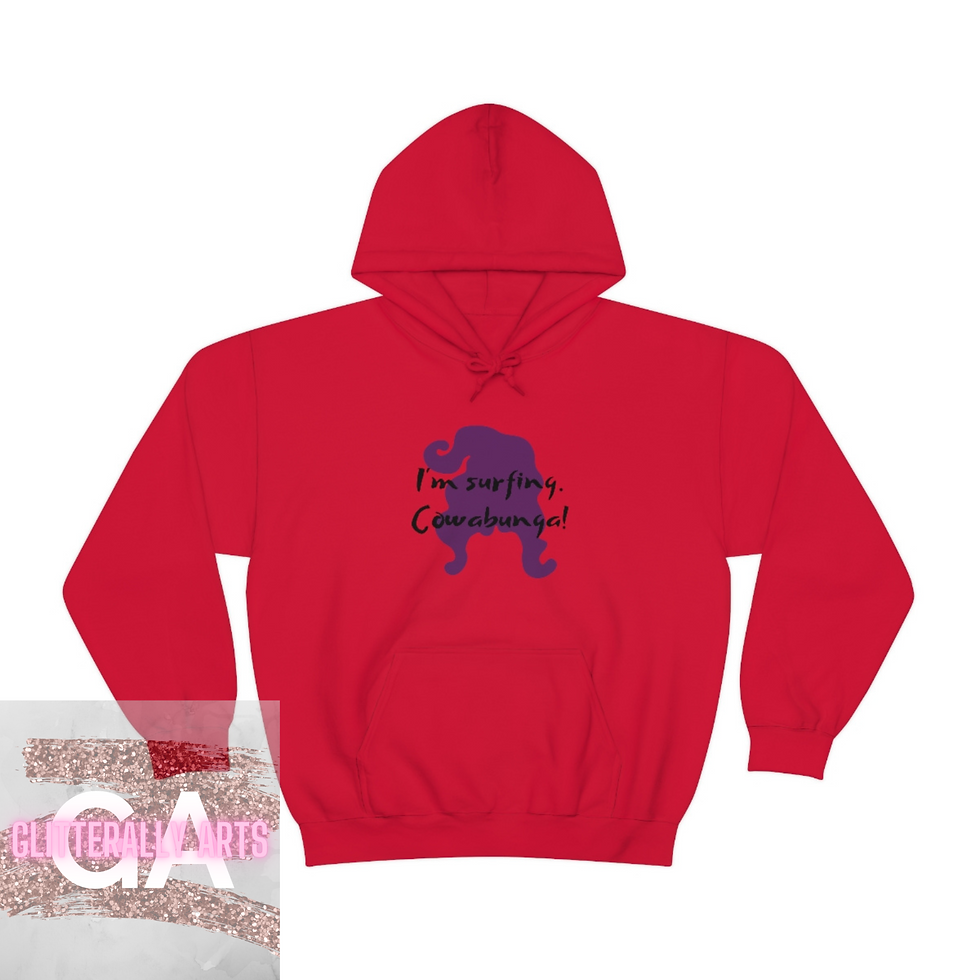 Thumbnail: I'm Surfing. Cowabunga. || Hocus Pocus 2 || Unisex Heavy Blend Hooded Sweatshirt