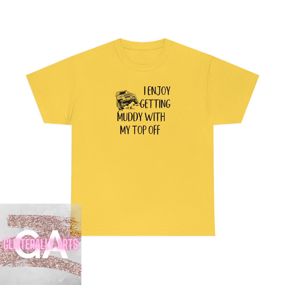 Thumbnail: I Enjoy Getting Muddy With My Top Off || Unisex Heavy Cotton Tee