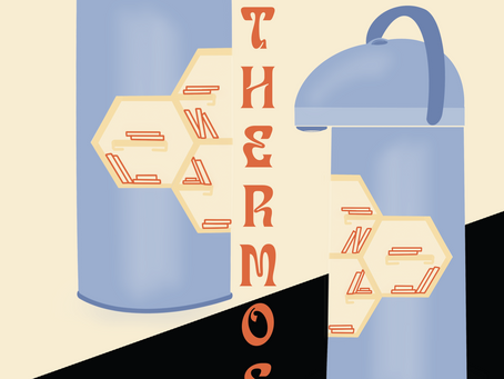 Thermos et boîte à livres.