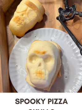 Spooky Pizza Skull Snack Idea