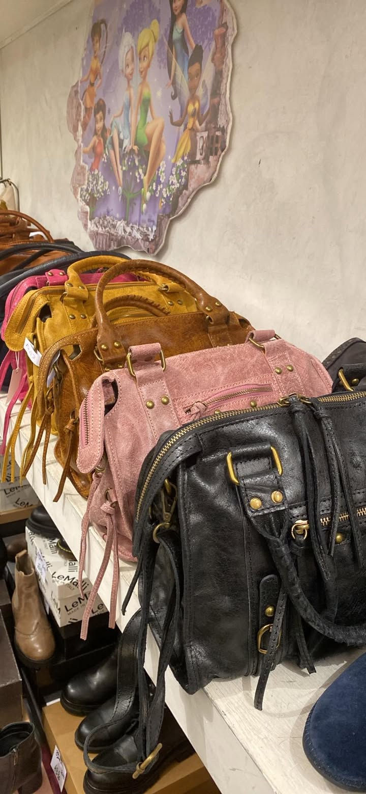 borsa colore senape vera pelle