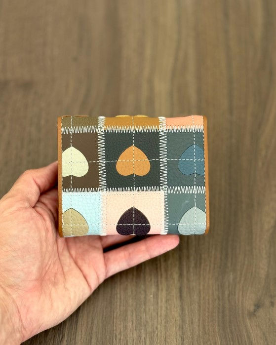 Miniatura: P33 - Portafoglio Donna in Vera Pelle 11x9cm | Doppio Tasca, Portamonete