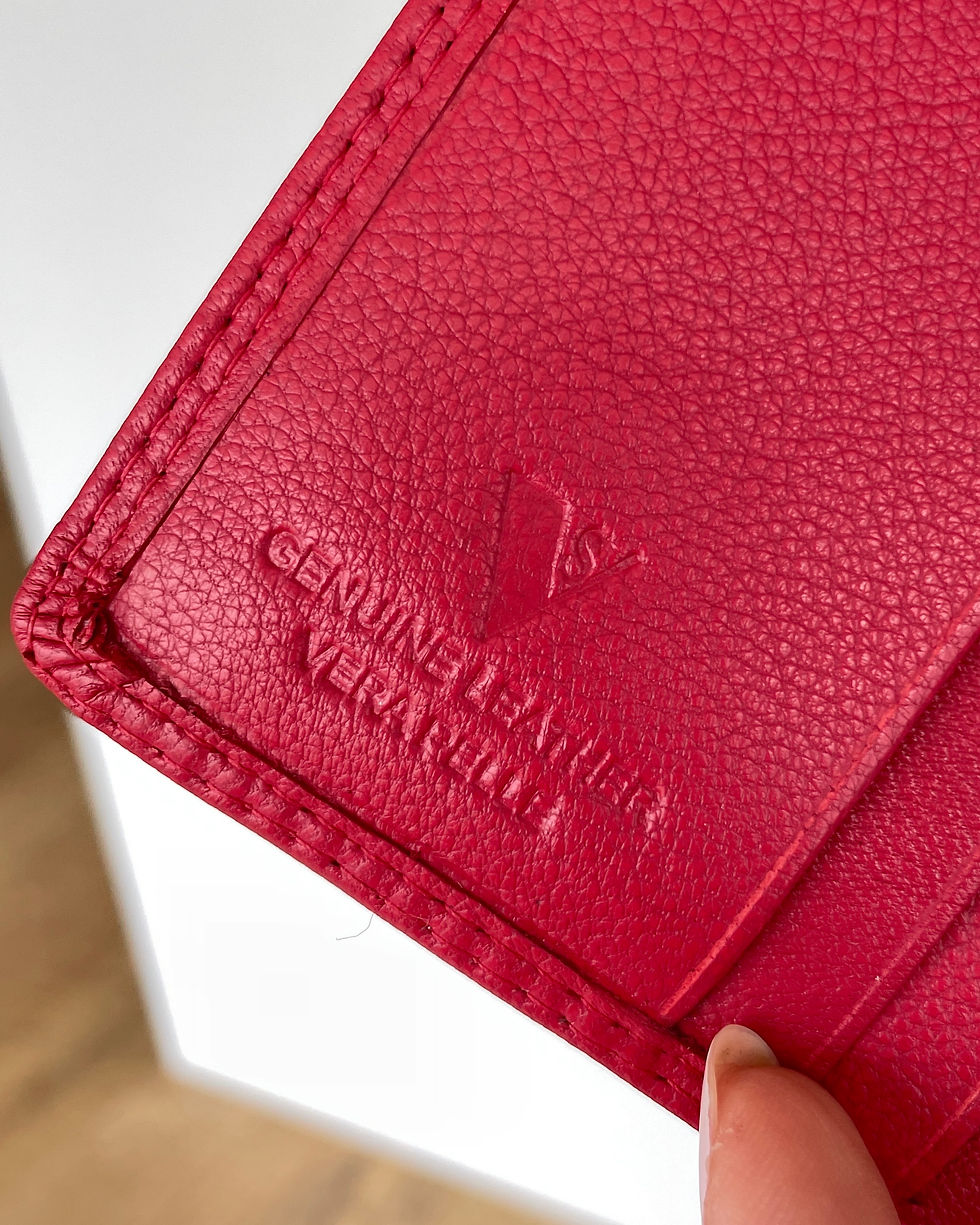 Miniatura: Portafoglio Pocket - Vera Pelle - Rosso