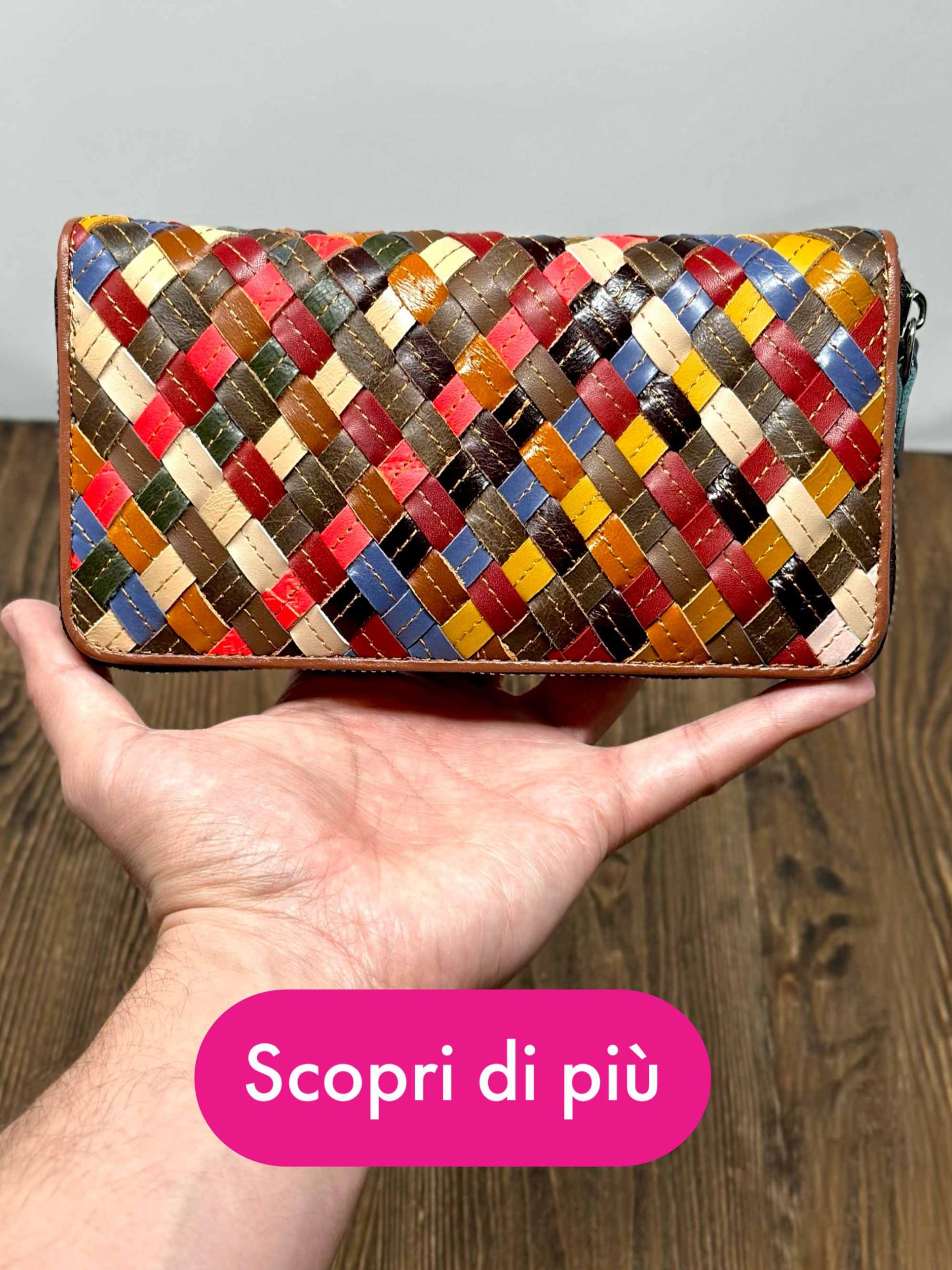 Portafoglio Vera Pelle di qualità Misure L20cm A10cm con portafoto e portamonete