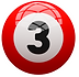 Red ball with number 3 on it