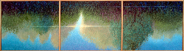 "Croton Pond Sunrise" Triptych painting by Edward Burke