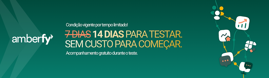 Banner de promoção Amberfy - 14 dias de teste grátis