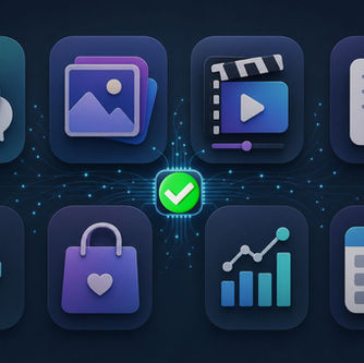 vários ícones de apps genéricos