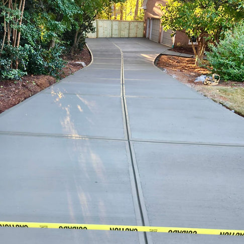 New concrete driveway