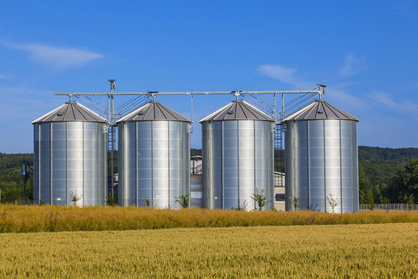 Silos on a farm