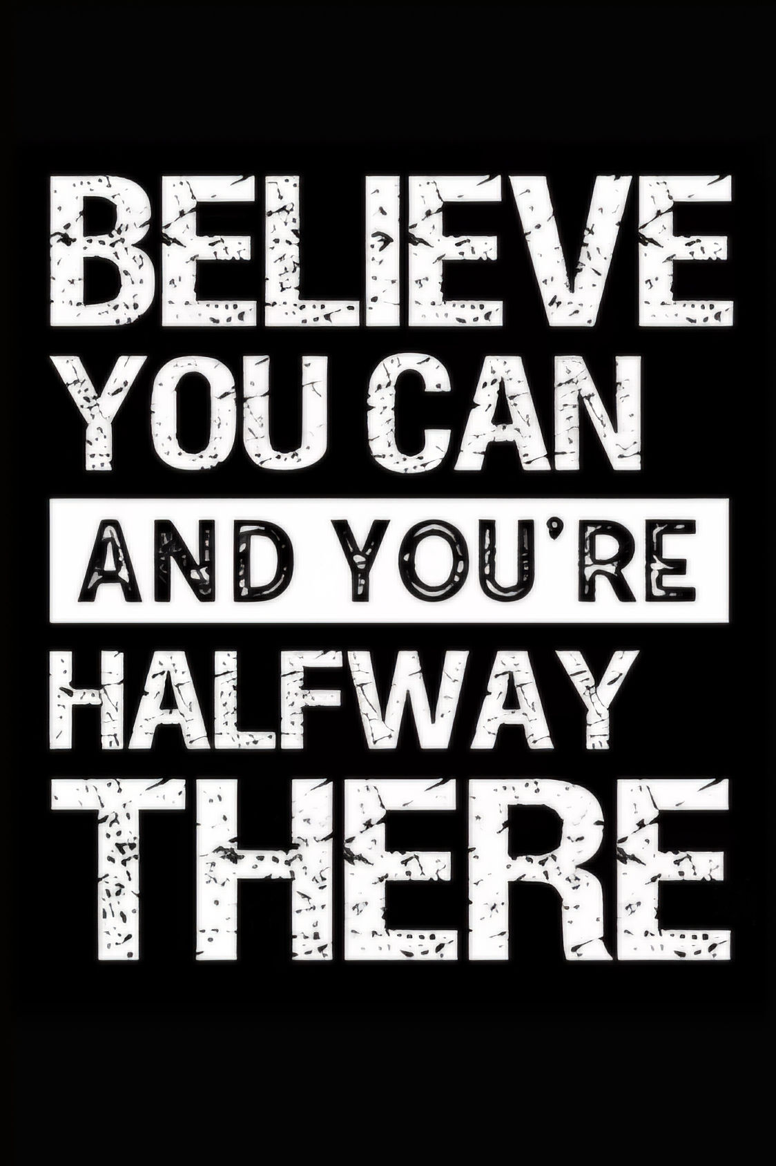 Believe You Can and You're Halfway There" – Handcrafted Inspirational Wall Art