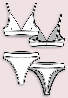 Fashion Flat example on light coloured background