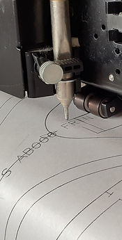 Pen Plotter machine that prints full scale patterns or markers to be cut