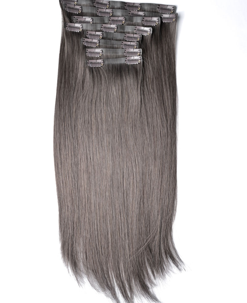 Smoked Walnut Seamless Clip-In Hair Extensions