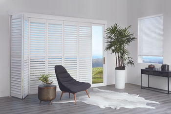 Den with NewStyle Hybrid Shutters