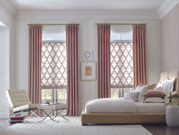Bedroom_Hunter Douglas Design Studio Roman Shade With Side Panels