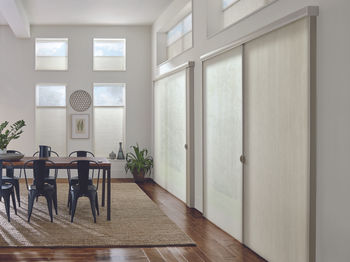 Hunter Douglas Applause Honeycomb shades with Vertiglide PowerView controls