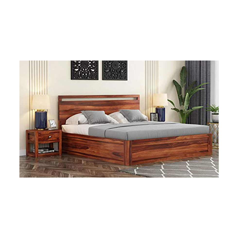 Miles solid wood Sheesham bed in 2 Sizes, Storage option and 3 Finishes