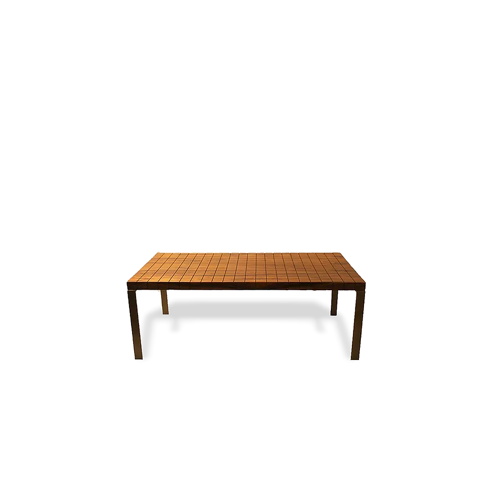 Matrix Table in Teak and Metal Base