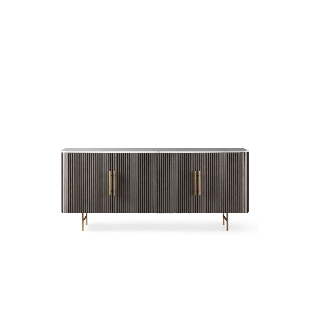Fairley Credenza in Wooden Fascia and Metal base