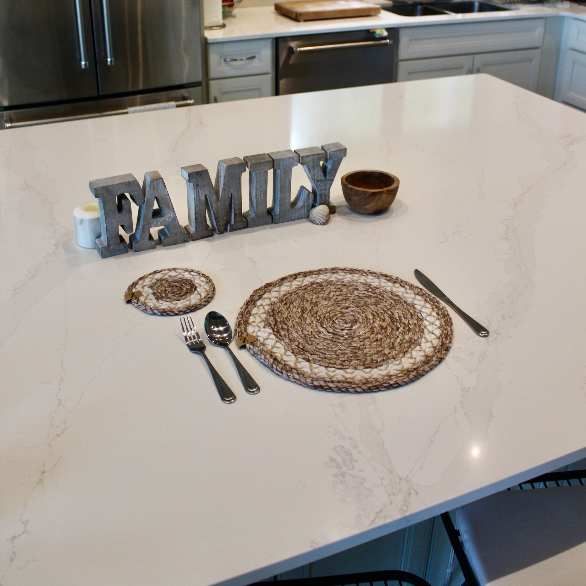 Mocha Placemat (2pc) and Coaster (2pc) Set