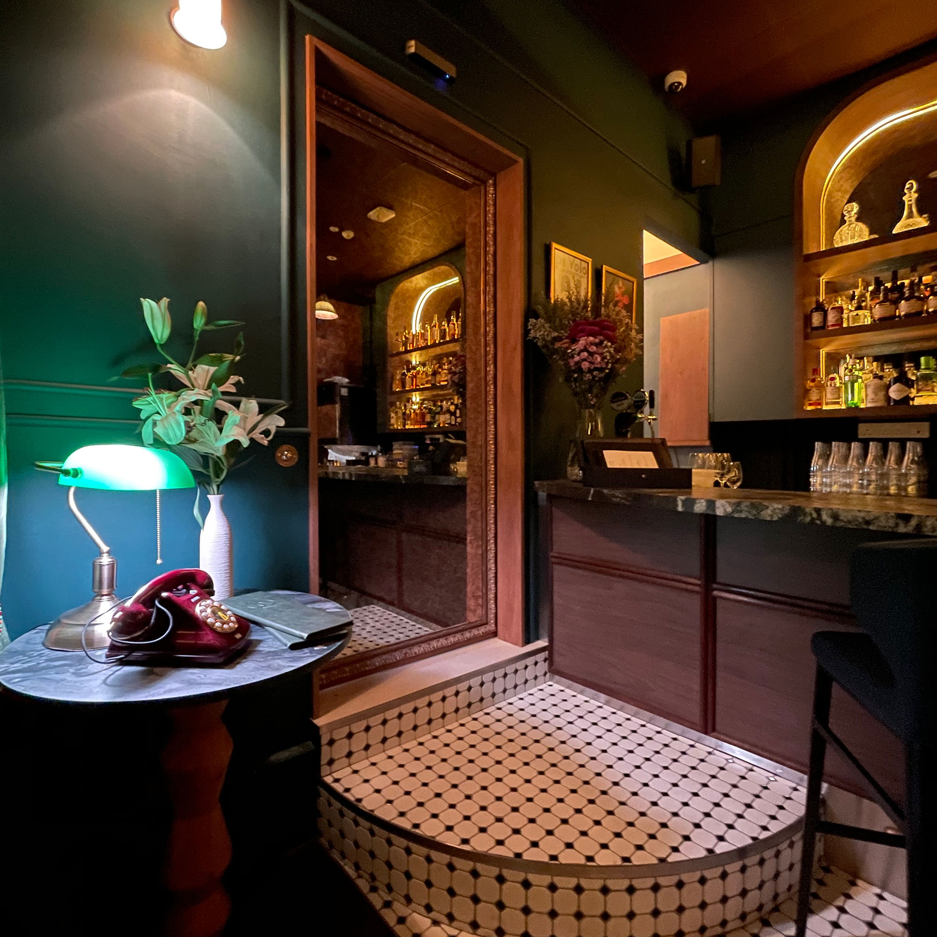 Post-Prohibition-inspired cocktail bar environment within Joo Chiat Singapore