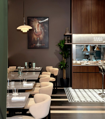 Hospitality counter detailing at 54 Steakhouse Singapore