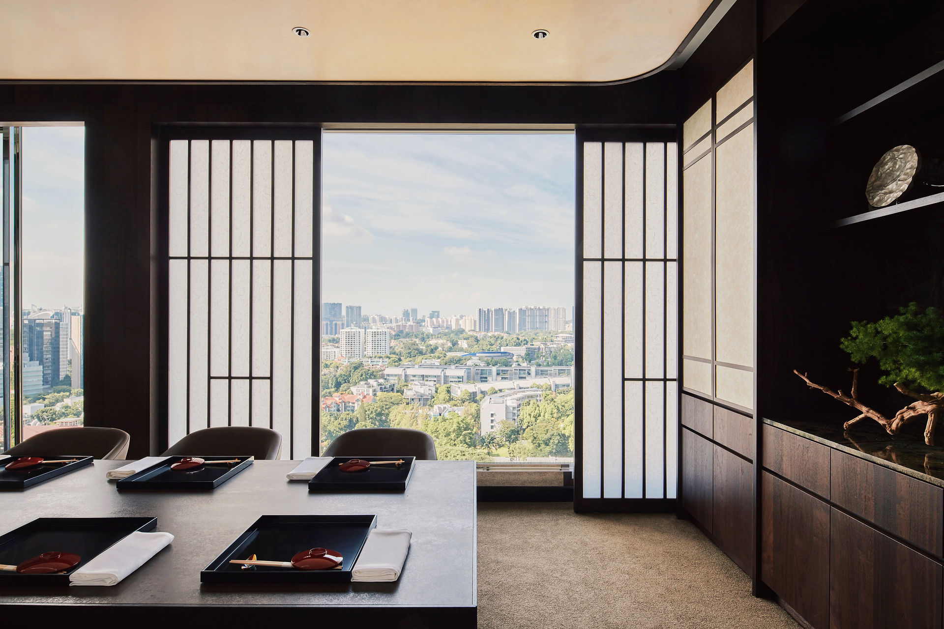 Intimate private dining atmosphere within Zeniya Singapore