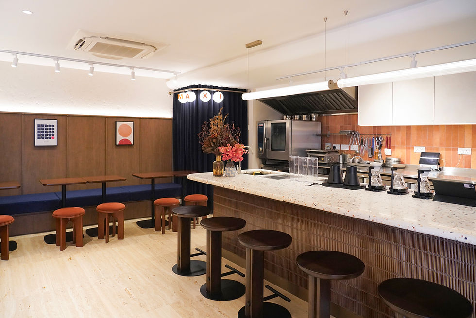 Maxi Coffee Bar contemporary café interior at Club Street Singapore
