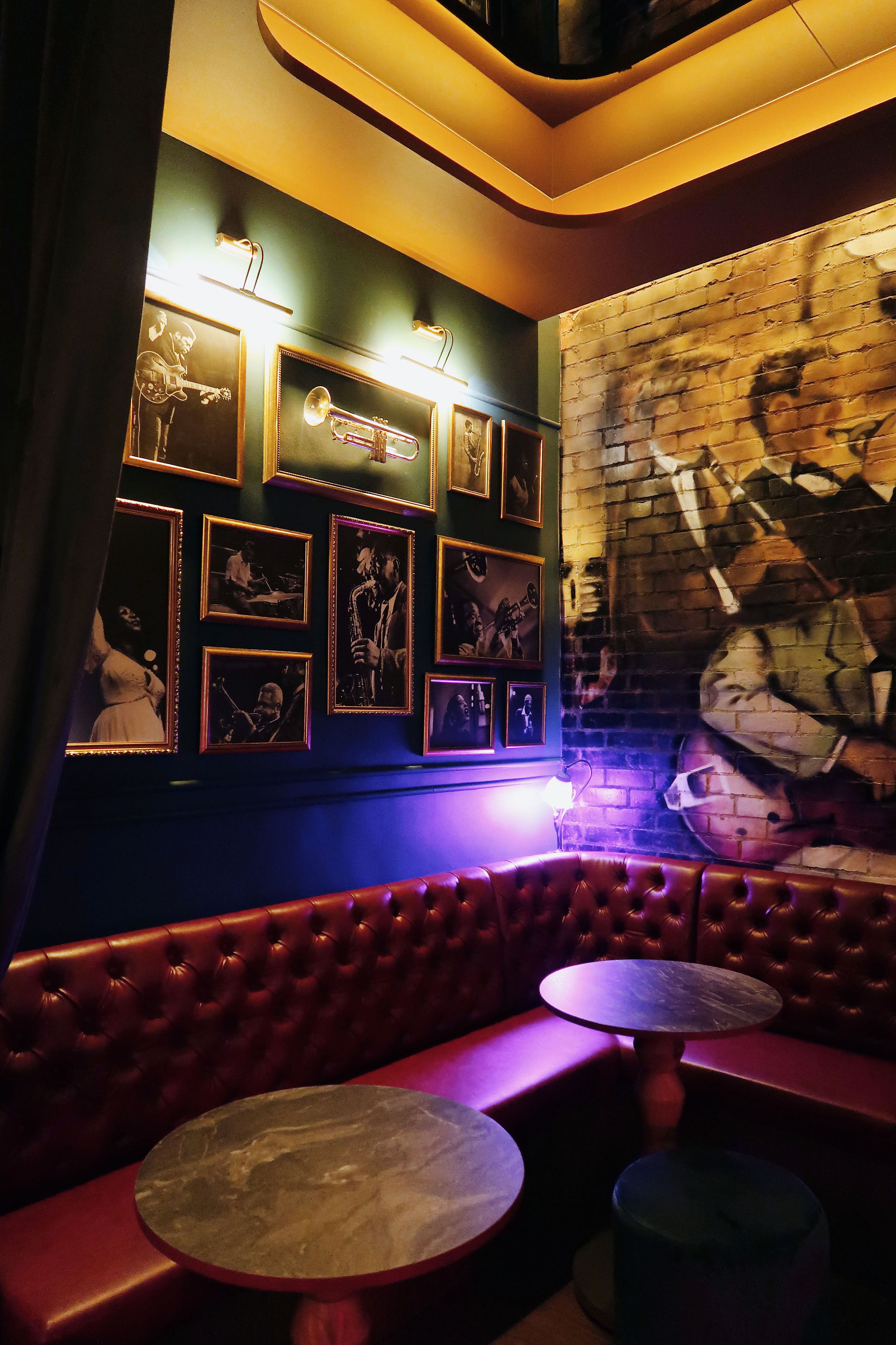 Intimate lounge environment inspired by vintage Americana hospitality culture