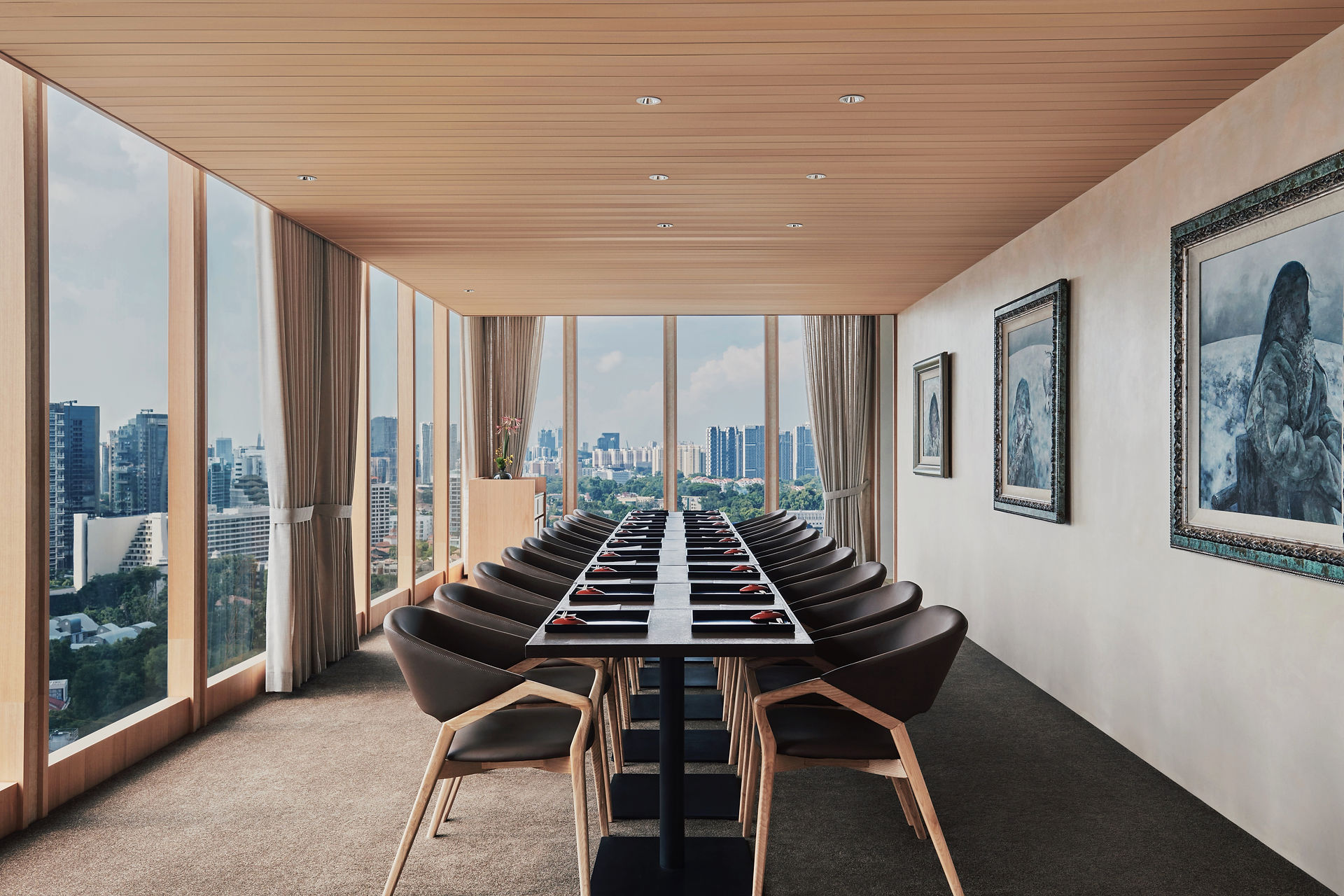 Layered fine dining environment designed around omakase experience