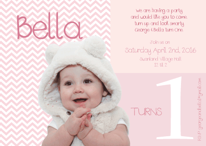Bella - 1st birthday invite