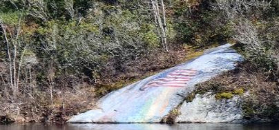 photo of Rock at the pond near New Beginnings Church, Sterling, CT.