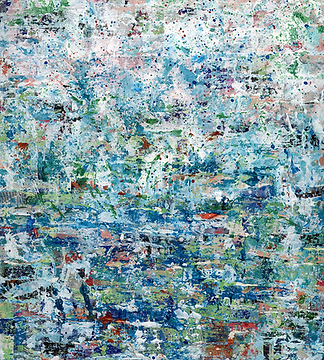 Colorful abstract acrylic painting by Melissa Rolfes