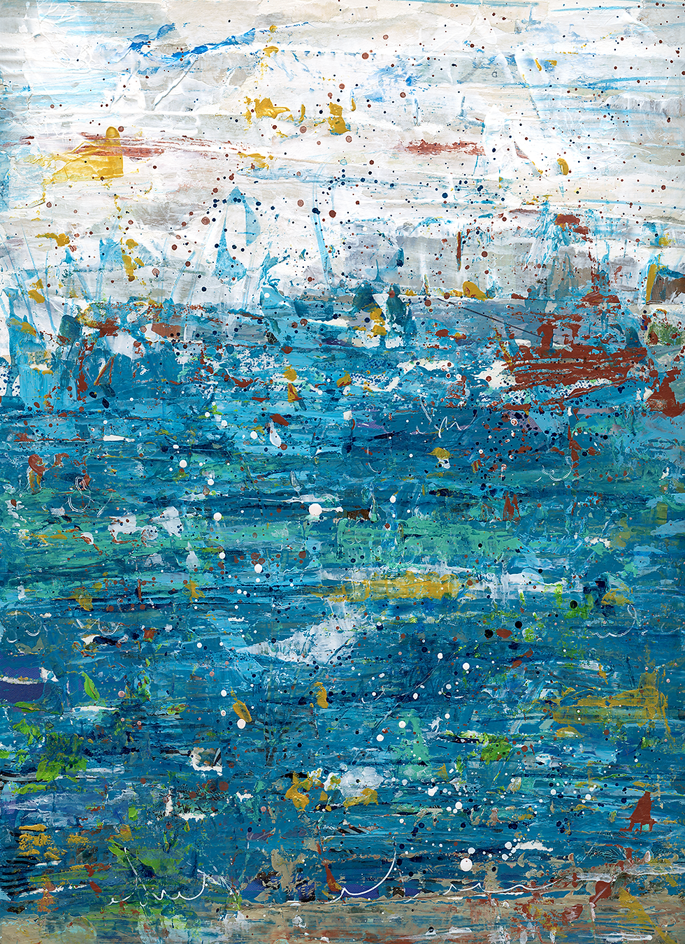 Beach Day 1 | Abstract Landscape | 9"x12"