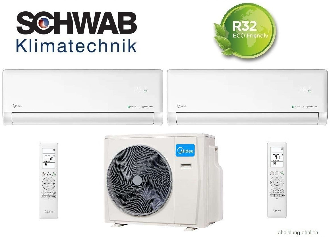 Midea Solstice 09+12 2,6kW+3,5kW (weiß) Duo Multisplit-Klimaanlage R32
