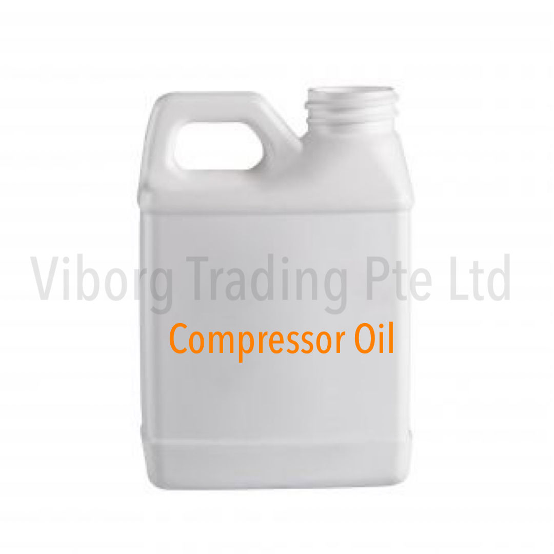 White Bottle Containing Compressor Oil Front View