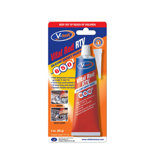 V-Tech Vital Red RTV Silicone Gasket Maker 343 (VT-151) | Viborg Trading
