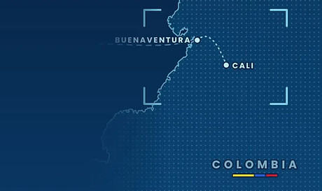 Mapa del Pacífico colombiano: Buenaventura y Cali