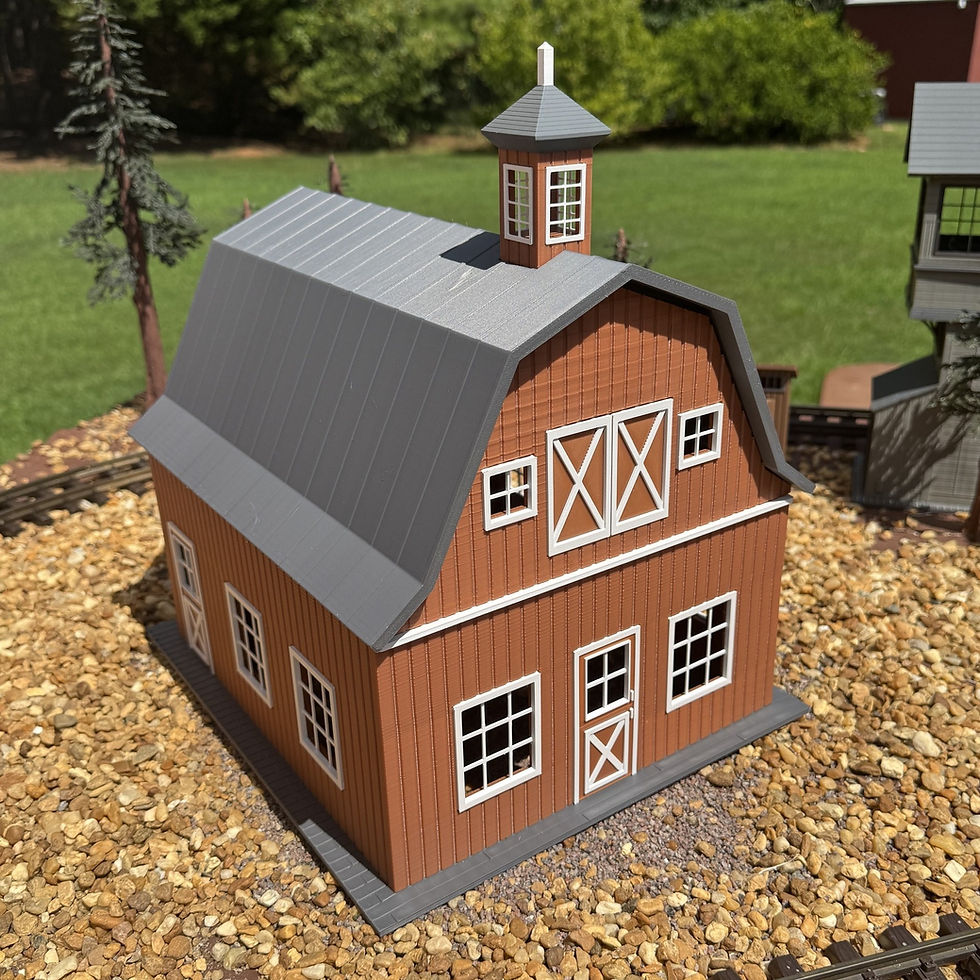 Country Barn G Scale Brick Farm Structure model railroad structure detail view Modulo