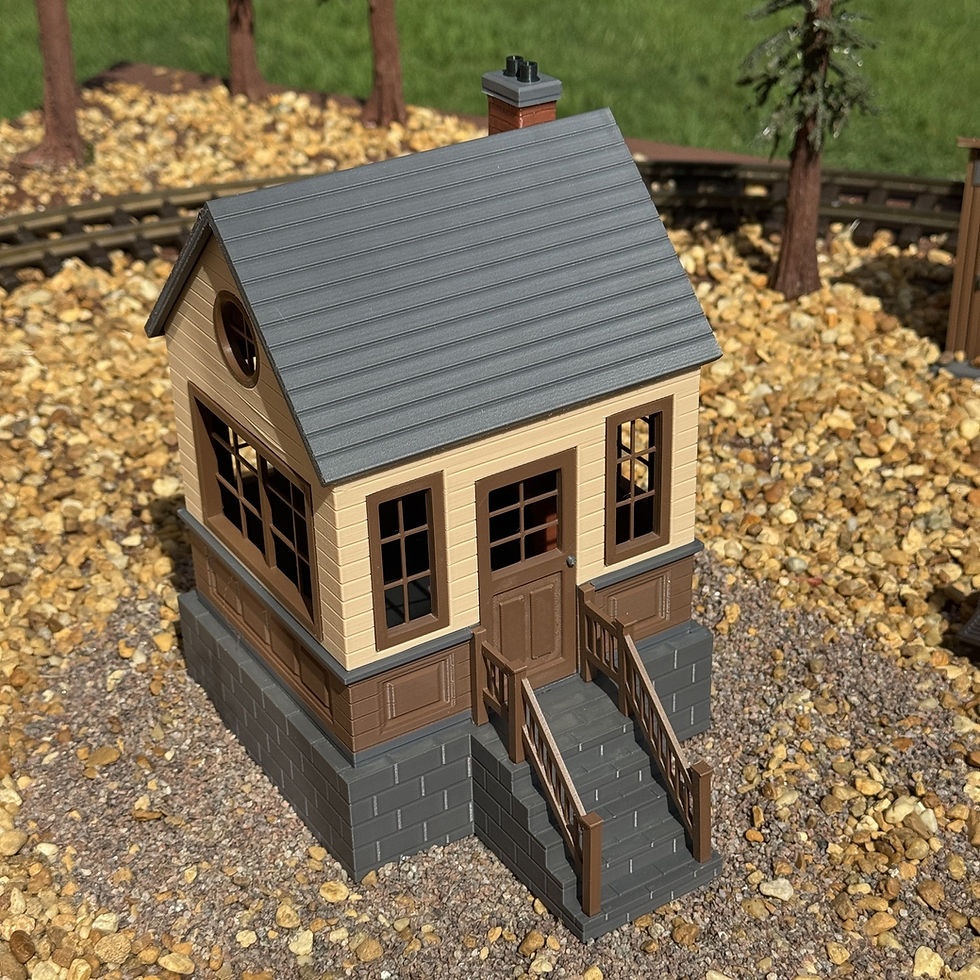 Gatekeeper's Cottage G Scale Beige Crossing Gates model railroad structure main product view Modulo