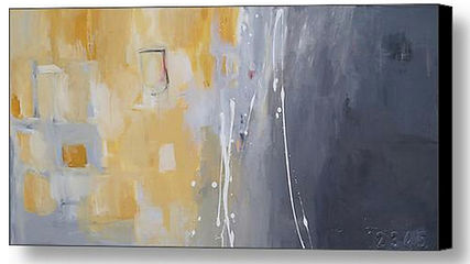 Gray & Yellow Custom Abstract Art