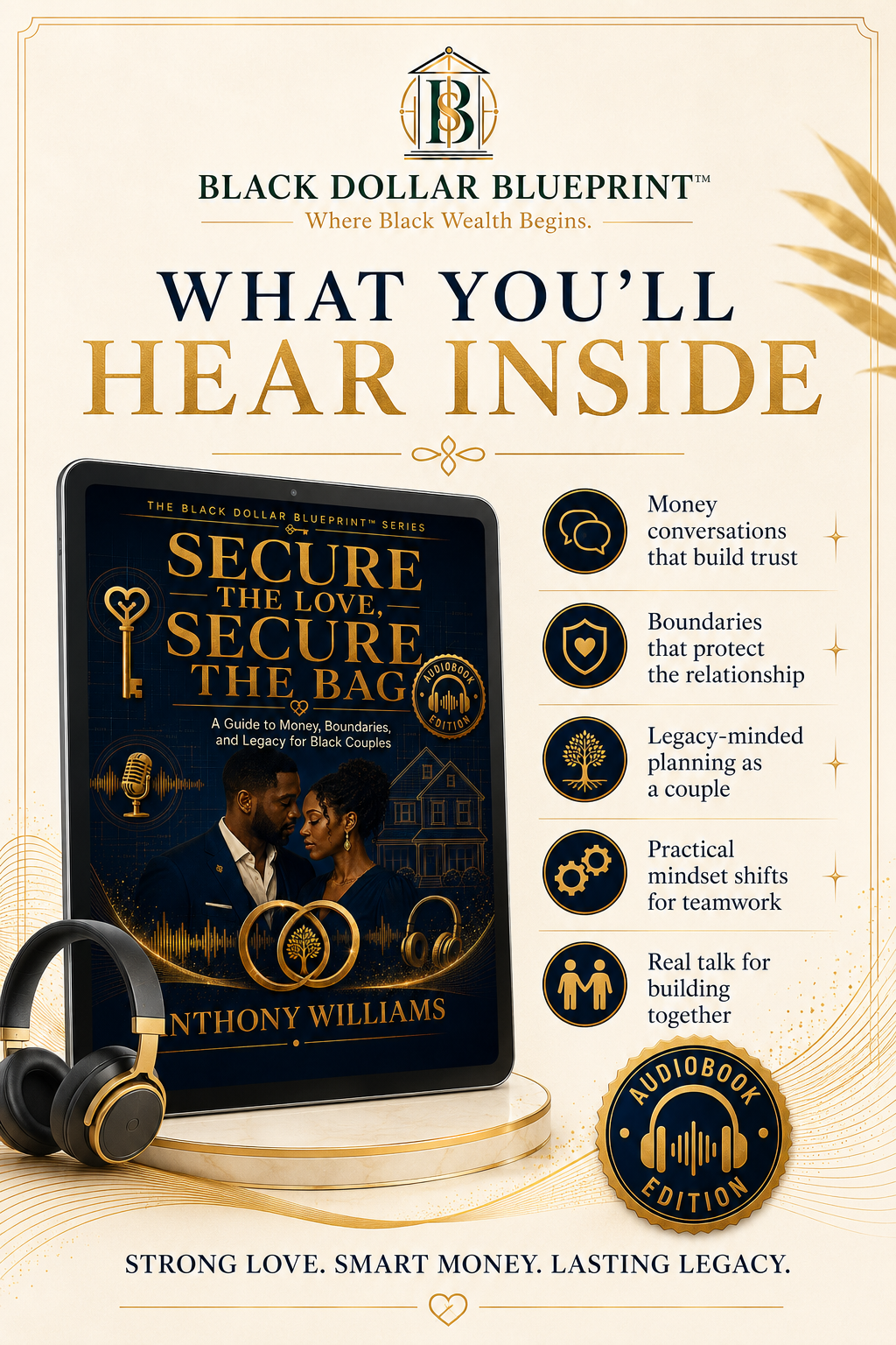 Secure the Love, Secure the Bag (Audiobook) features and included resources overview.