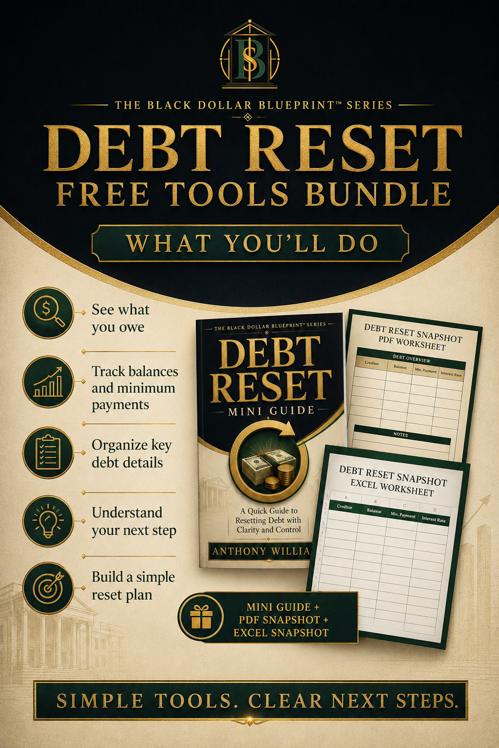 Free Debt Reset Tools | Black Dollar Blueprint Bundle