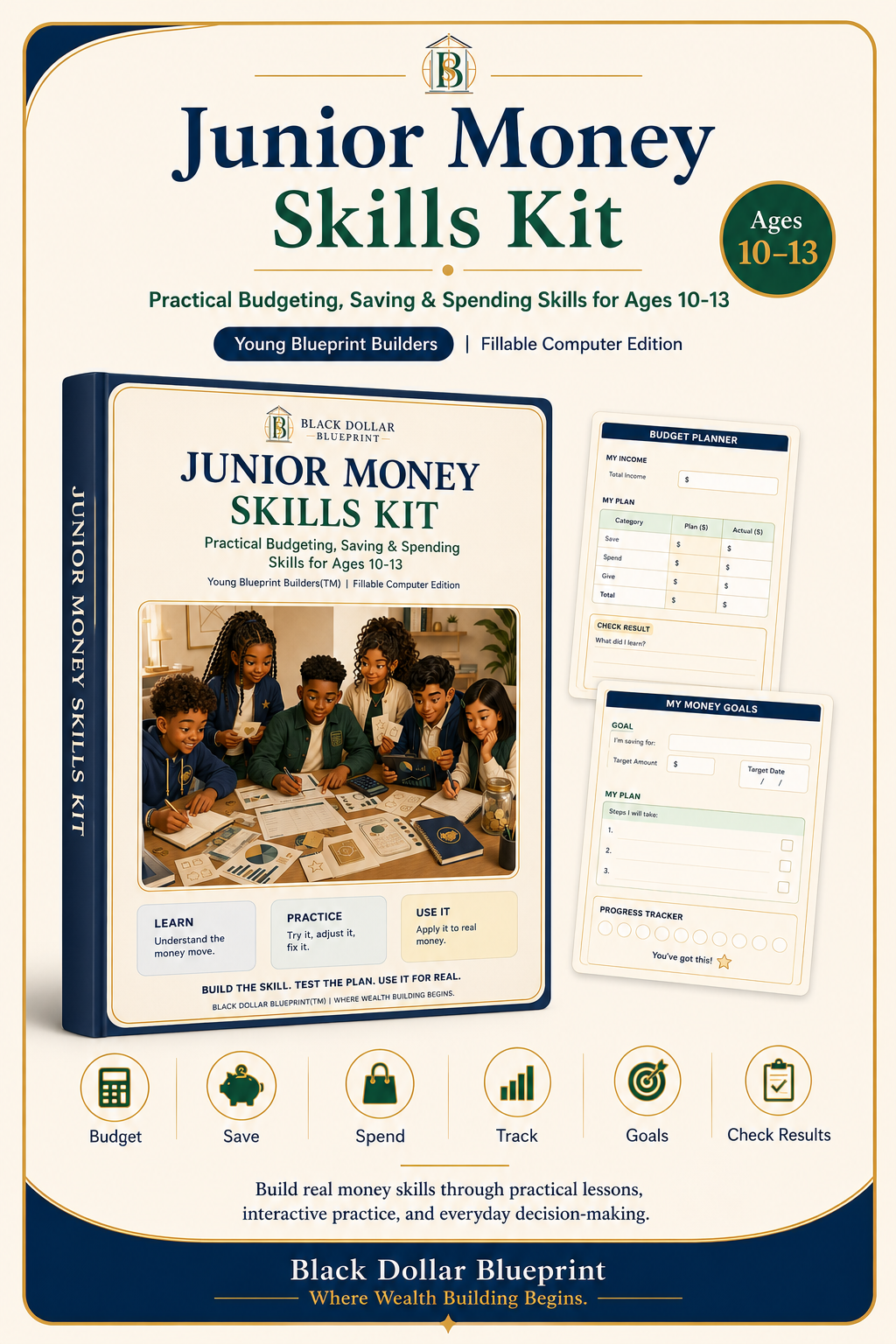 Junior Money Skills Kit™ | Fillable PDF Ages 10-13