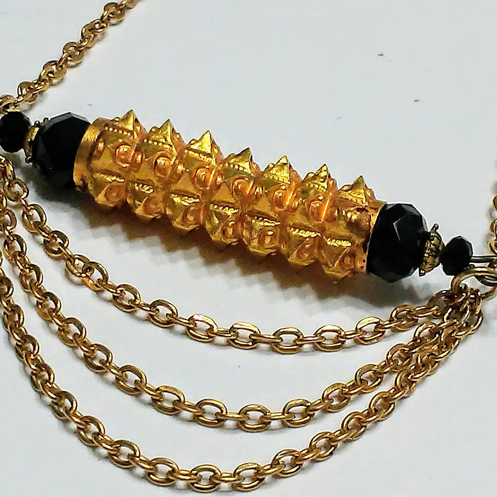 Thumbnail: Gold & Black Bar Necklace