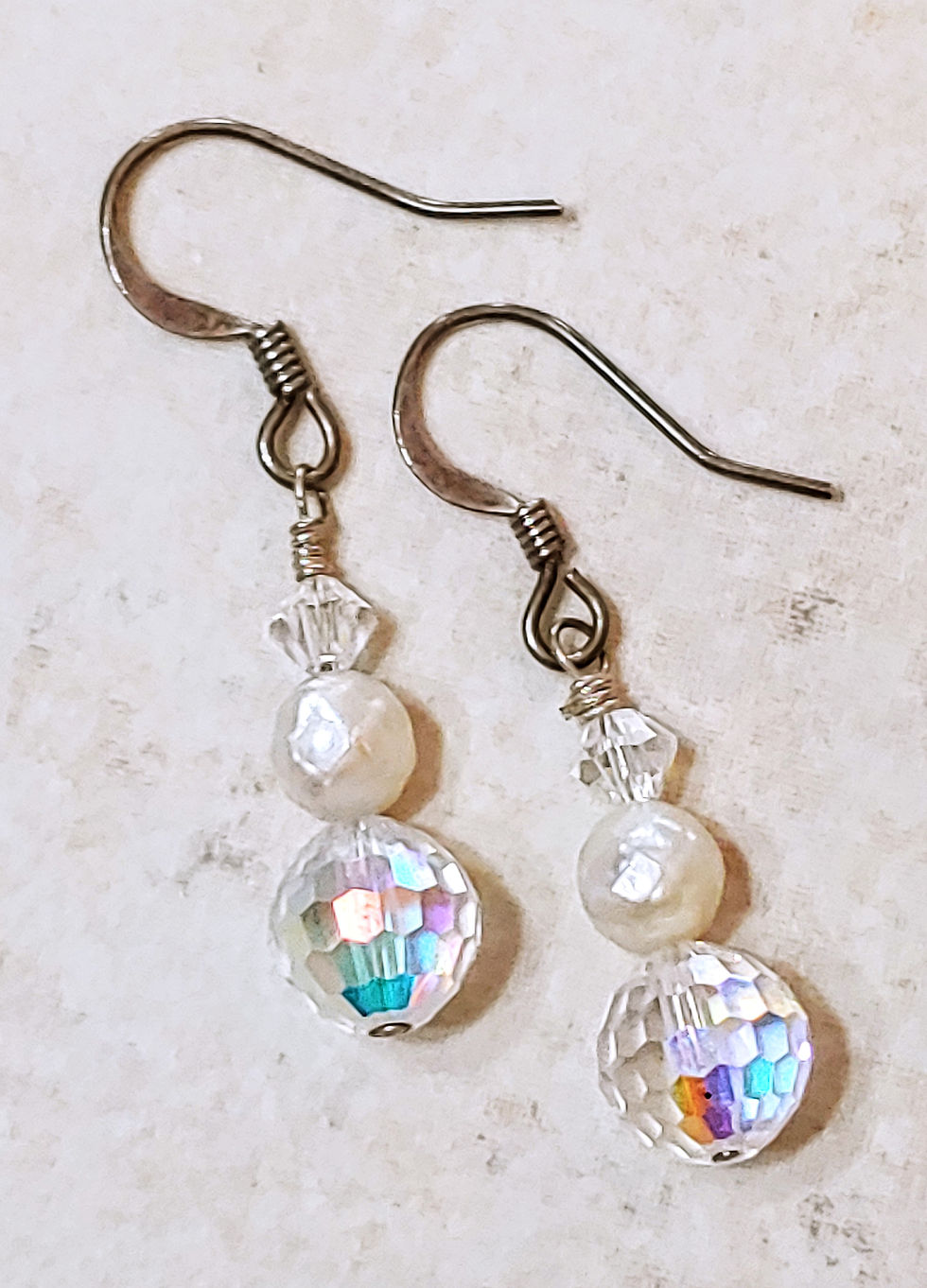 Thumbnail: Cultured Pearl & Swarovski Crystal Earrings